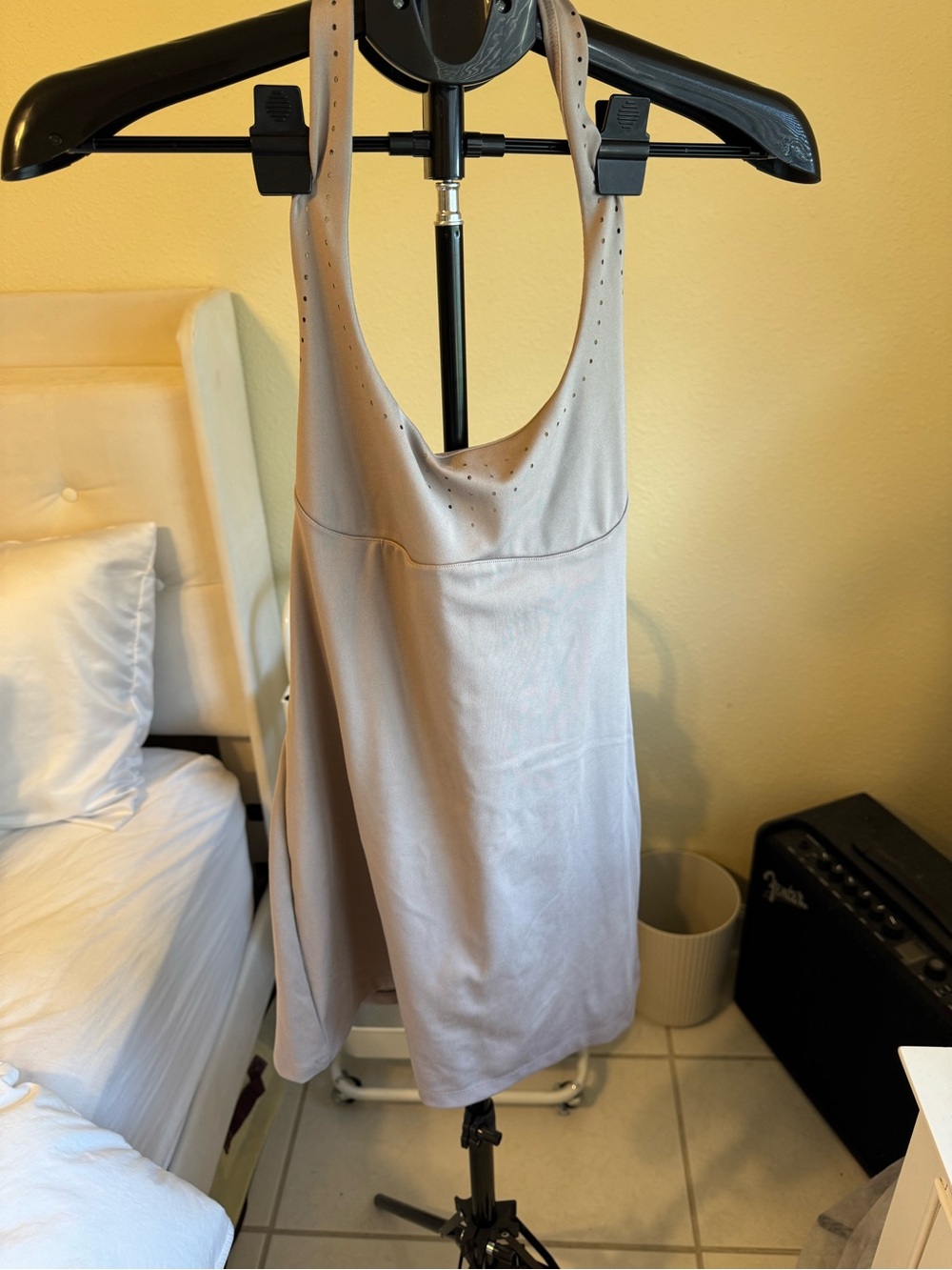 Victoria's Secret Beige Scoop Neck Tank with Perforated Trim